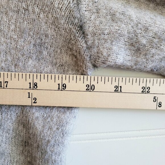 Ichi Sweater Womens M Grey Adore Embroidery Alpaca Blend Puffy Letters Slouchy - Picture 5 of 10